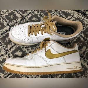 White Gold Nike Air Force 1 Men’s Size 11.5 Shoes